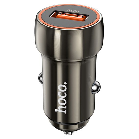 Набір АЗУ 12-24V HOCO Z46 + кабель Type-C, 1xUSB, 18W, кабель 1м, Black, Box