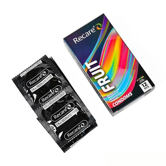 Презервативи Holographic Recare Fruit Flavour Condoms 12 шт, аромати: м'ята, банан, полуниця | Зображення 1