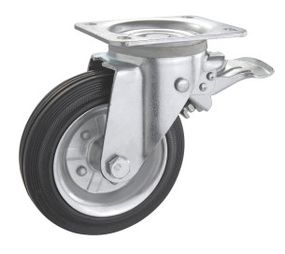 Колесо поворотное PROFI с крепёжной панелью и тормозом 1404-PF-160-R
