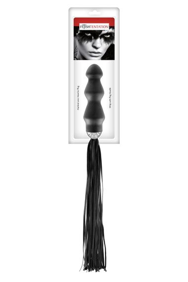 Флоггер с ручкой - анальным плагом Fetish Tentation Whip with Plug Handle sexstyle | Зображення 1