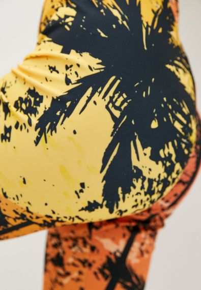 Спортивні шорти велосипедки  4Profi з принтом "Тропік" помаранчевий розмір S дайвінг 17913 | Зображення 6