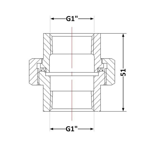 Згін "Американка" чавунна 1" ВР | Зображення 1