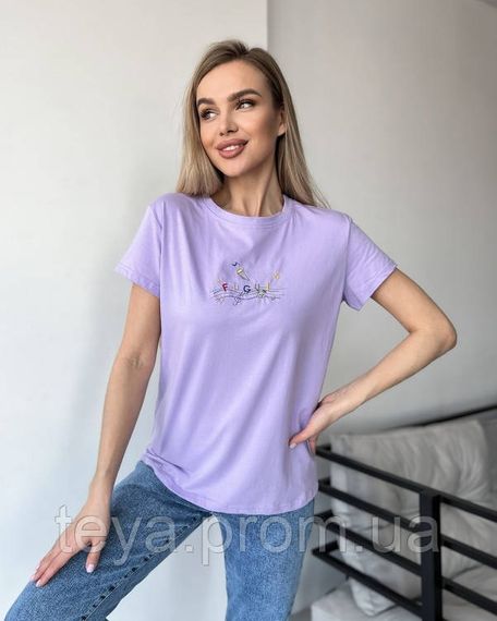Футболка для жінок колір бузковий розмір M FI_007405