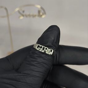 Кольцо #29 для фото ногтей (маникюра) цвет серебро