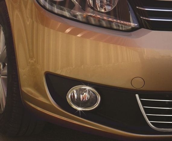 Накладки на противотуманки (2 шт., нерж) Carmos - Турецька сталь для Volkswagen Touran 2010-2015 рр