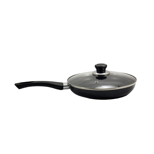 Сковорідка d20см скляна кришка а/п Non Stick чорна PN-20B Interos