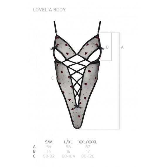 Еротичний боді з малюнком Passion LOVELIA BODY S/M, black | Зображення 6