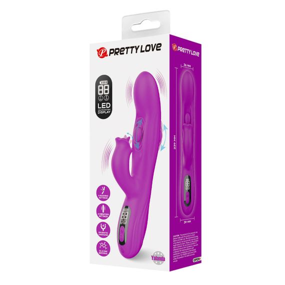 Вибратор-кролик PRETTY LOVE Yalanda Purple, силикон, фиолетовый, качательные движения и вибрация Sex Aura | Зображення 2