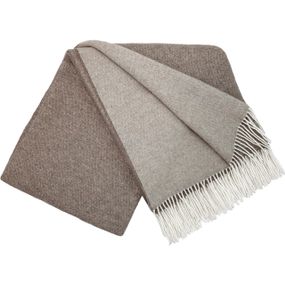 Кашемировый плед бело-бежевый с бахромой 140x200 см, из шерсти и кашемира, теплый и приятный на ощупь.