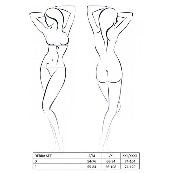 Комплект білизни Passion Exclusive DEBRA SET S/M, black, стрепи, топ з декольте, трусики | Зображення 4