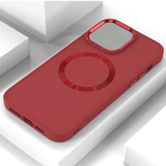 TPU чехол Bonbon Metal Style with MagSafe для Apple iPhone 15 (6.1") Красный / Red | Зображення 1