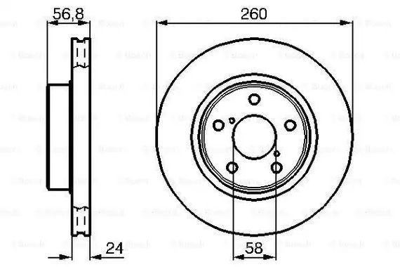 Диск гальмівний SUBARU IMPREZA, BOSCH (0986478293)