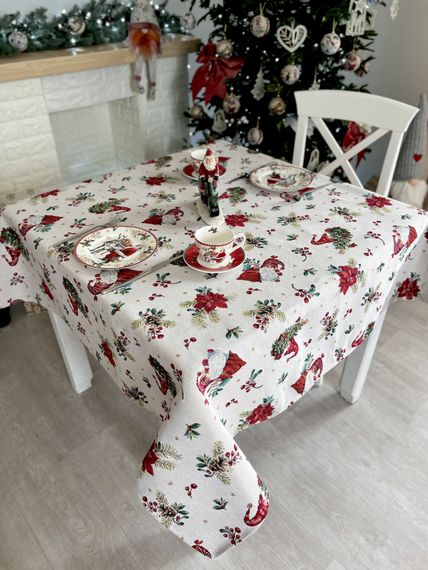 Скатертина гобеленова EDEN1268B Друзі Зимового Лісу Limaso, 97х100, Квадратна, Новорічний, Без люрексу, 75% поліестер, 22% бавовна, 3% акрил, Гобелен | Зображення 9