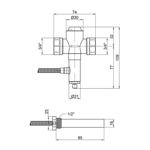Клапан теплового скидання Icma 3/4" №608 | Зображення 1