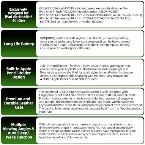 Чохол-клавіатура GOOJODOQ для iPad Air 6 (11") 2024 M2 та iPad Air 5/4 (10.9") | Зображення 7