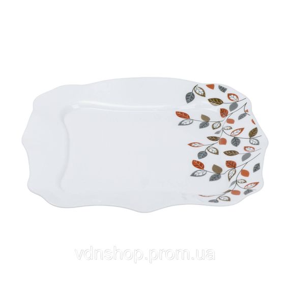 Столовый сервиз фарфоровых квадратных тарелок на 6 персон 24 предмета белый HP23405 | Зображення 8