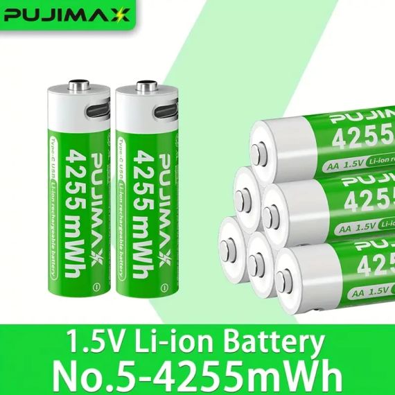 Батарея PUJIMAX AA 1.5V 4255mWh з можливістю зарядки - висока потужність, швидке заряджання, довгий термін служби | Зображення 4