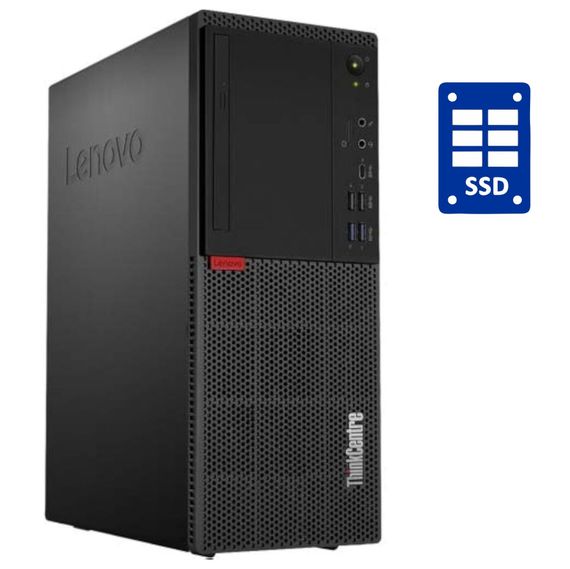 ПК Б-клас Lenovo ThinkCentre M720T Tower / Intel Core i3-8100 (4 ядра по 3.6 GHz) / 8 GB DDR4 / 512 GB SSD / Intel UHD Graphics 630 / DVD-ROM б/в