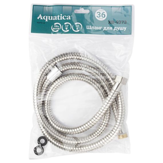 Шланг для ручного душу Aquatica 1/2" SS з підшипником 150 см (9792041) | Зображення 1