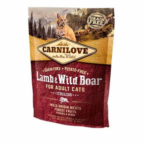 Сухий корм Carnilove Cat Lamb & WildBoar Sterilised 0.4 кг з ягнятиною та м'ясом кабана для стерилізованих кішок