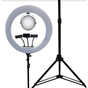 Кільцева LED лампа Ring Fill Light 520A 55 см зі штативом, пультом, дзеркалом та 3 тримачами для телефону