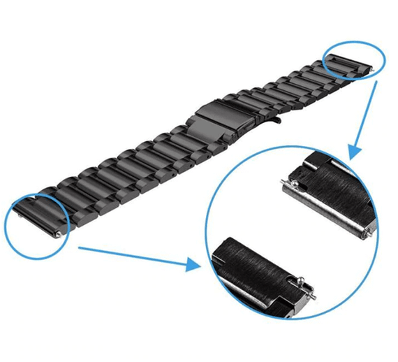Металевий ремінець Primo для годинника Samsung Galaxy Watch Active (SM-R500) / Active 2 (SM-R820/R830) - Black | Зображення 3