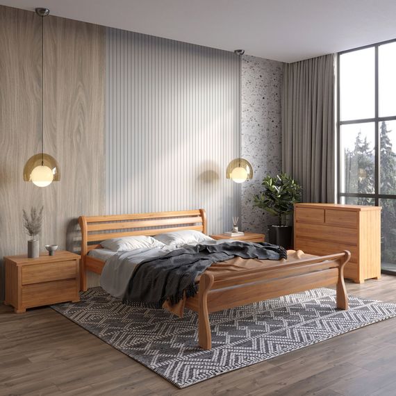 Односпальне дерев&#039;яне ліжко Mebigrand Верона Вільха 80х190 см (MBG-4614)