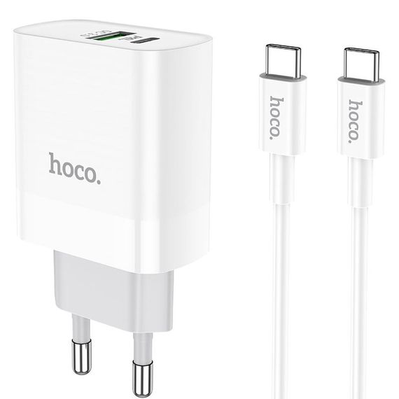 СЗУ HOCO C80A Rapido PD20W+QC3.0 Type-C + USB + Type-C to Type-C cable