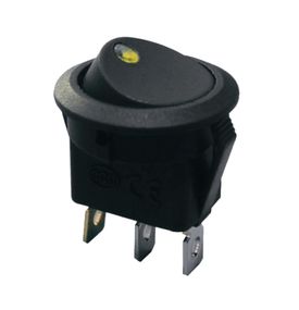 Переключатель KCD1-8-101EN Y/B 220V 1 клавиша желтый круглый с подсветкой Ny95500751