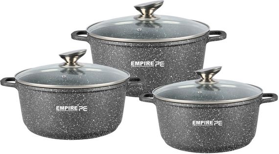 Набор кастрюль Empire Грей EM-7345 6 предметов серый