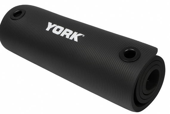 Мат для фітнесу з отворами York Fitness NBR 1см чорний