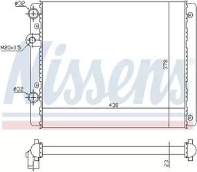 Радіатор охолодження двигуна SEAT AROSA, VW POLO, NISSENS (652341)