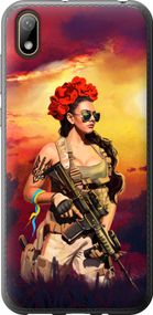 Чехол на Huawei Y5 2019 Украинка с оружием "5316u-1695-17620"