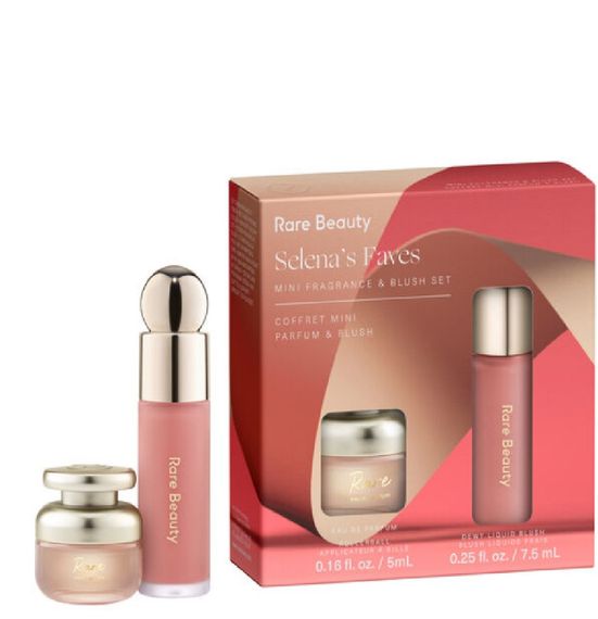 Набір рум'ян та парфумів Rare Beauty Mini Fragrance & Blush - Happy Set