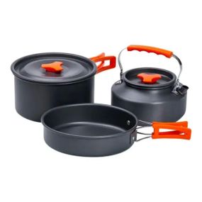 Набор туристической посуды в сумке для похода и кемпинга: кастрюля, сковорода, чайник HP39577C