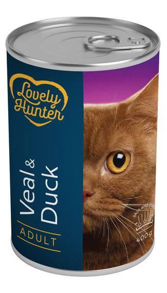 Корм Lovely Hunter Adult Veal and Duck вологий з телятиною та качкою для дорослих котів 400 гр