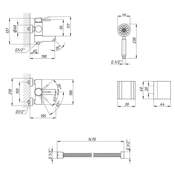 Смеситель для ванны Lidz Aria 006 с поворотным изливом (c душевым гарнитуром) (k35) LDARI006NKS34940 Nickel | Зображення 1