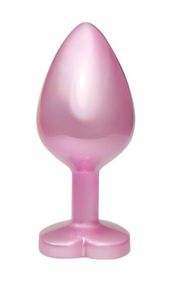 Анальна пробка EGZO Pink Perl Heart Plug S з райдужним кристалом, сталева Sex Aura | Зображення 3