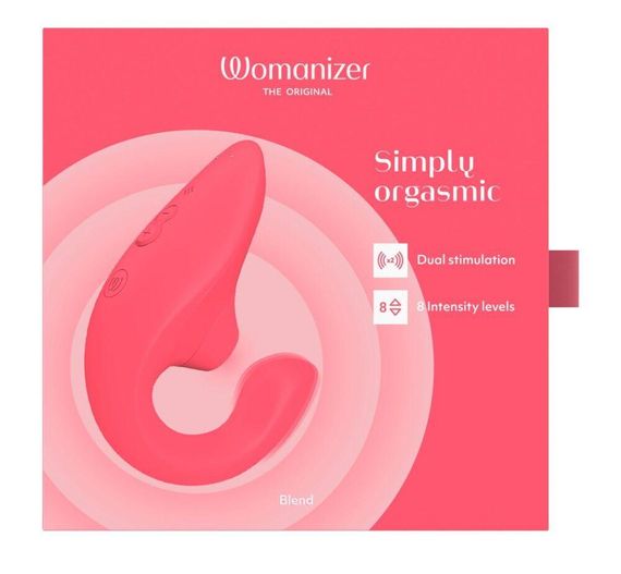 Вагінально-кліторальний стимулятор Womanizer Blend Vibrant Rose, вібрація + вакуум, 2 мотори Sex Aura | Зображення 6