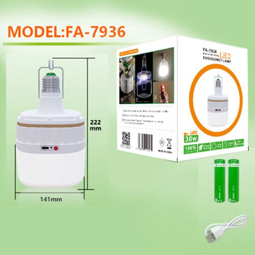 Світлодіодна LED лампочка з акумулятором 30W E27 FA-7936 з гачком та зарядним пристроєм Type-C (47491-FA-7936_193) | Зображення 4
