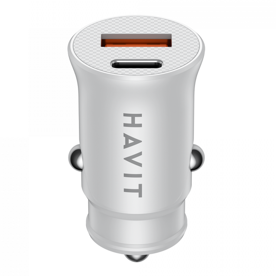 Автомобільний зарядний пристрій HAVIT HV-CC2022 20W USB+USB-C White зі швидкою зарядкою | Зображення 4