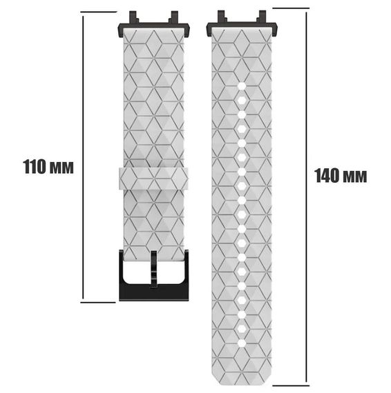 Ремінець Primolux Dimond силіконовий для годинника Xiaomi Amazfit T-Rex 2 (A2169 / A2170) - White | Зображення 4