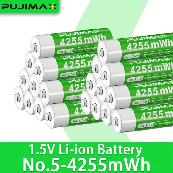 Батарея PUJIMAX AA 1.5V 4255mWh з можливістю зарядки - висока потужність, швидке заряджання, довгий термін служби | Зображення 3