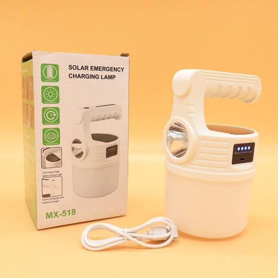 Кемпинговая USB лампа аккумуляторная 1200мАч, с солнечной панелью 24 LED, MX-518 / Переносной ручной фонарь | Зображення 9