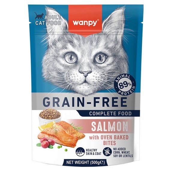 Сухий корм для котів з лососем Wanpy Adult Cat GF Salmon, 500 гр