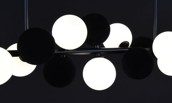 Люстра стельова на 9 лампочок 27666 Чорний 35-65х23х105 см. | Зображення 5