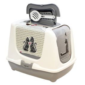 Moderna Trendy Cat туалет закрытый для кошек, 50 см х 39 см х 37 см, серый