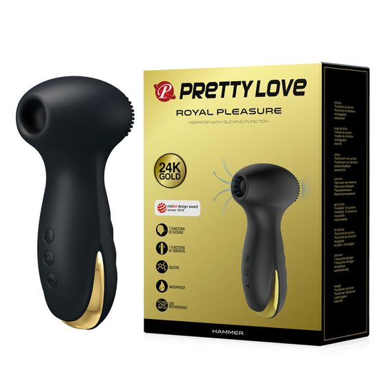 Кліторальний стимулятор - Pretty Love Royal Pleasure Hammer Black Sex Aura