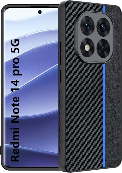 Гибкий чехол Effcotuo из углеродного волокна для Xiaomi Redmi Note 14 Pro 5G, черный