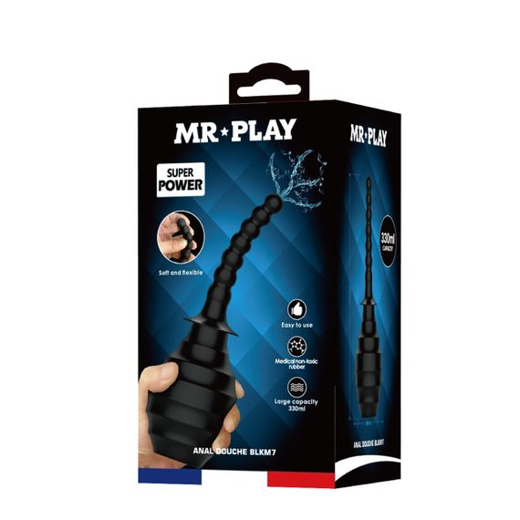 Анальний душ із гнучким носиком Pretty Love MR PLAY у вигляді анального стимулятора, чорний, 330 мл Sex Aura | Зображення 7